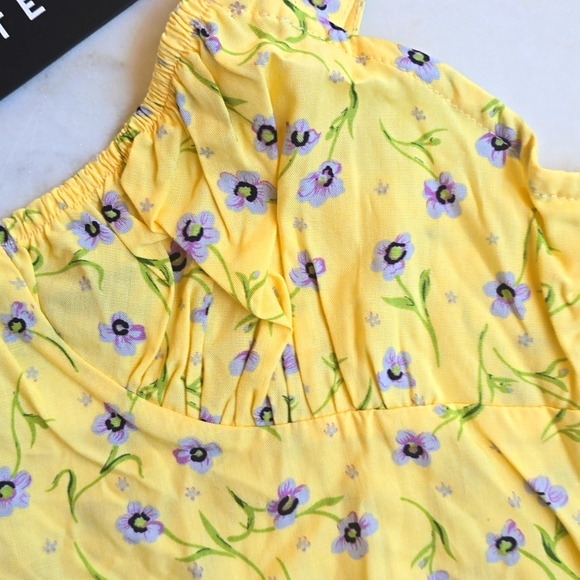 NWT MOTEL Gladis Crop Top in Wildflower lemondrop size medium - Picture 5 of 15